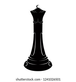 Silhouette of a queen chess piece. Vector illustration design