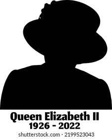 Silhouette of queen Elizabeth wearing a hat on a plain background svg