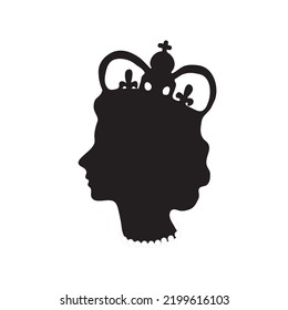Silhouette of the queen . Vector illustration.