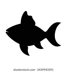 silhouette of a queenfish on white
