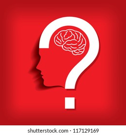 silhouette of a question mark with human head