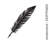 a silhouette of a quill on white background