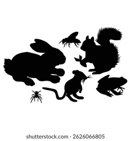 silhouette rabbit , silhouette of rabbit