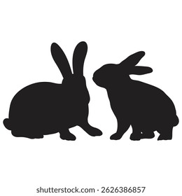 silhouette rabbit , silhouette of rabbit