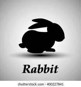 Silhouette of rabbit.