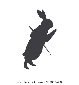 Silhouette of a rabbit