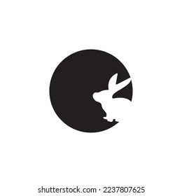 silhouette of a rabbit background illustration.