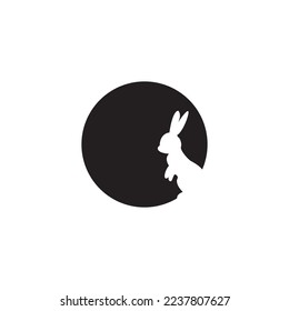 silhouette of a rabbit background illustration.