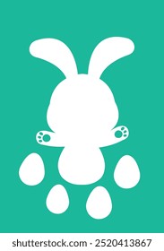 Silhouette of a rabbit and eggs