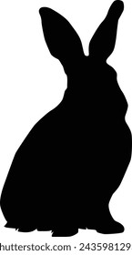 Silhouette of rabbit full body illustration. Animal wildlife activity in vector format. Suitable for easter holiday