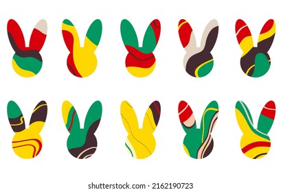 Silhouette of a rabbit head with an abstract pattern. Symbol of 2023. Vector illustration