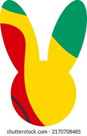 Silhouette of a rabbit head with an abstract pattern. Symbol of 2023. Vector illustration