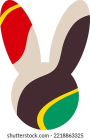 Silhouette of a rabbit head with an abstract pattern. Symbol of 2023. Vector illustration
