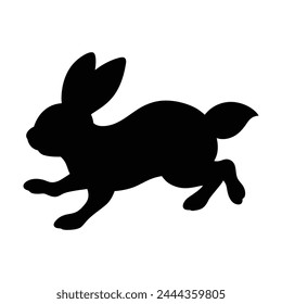 silueta de un conejo en blanco