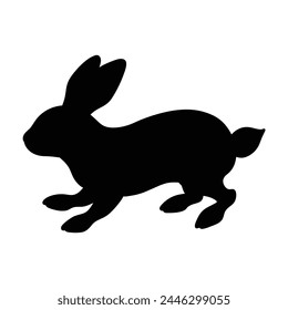silhouette of a rabbit on white
