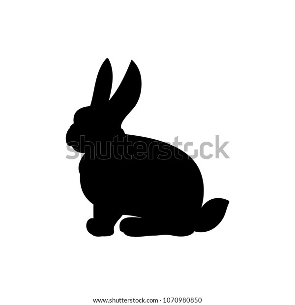 Silhouette Rabbit On White Background Vector Stock Vector (Royalty Free ...