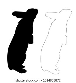 silhouette of a rabbit, outline of a rabbit