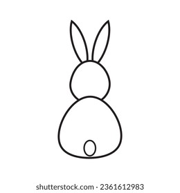 silhouette rabbit simple black vector illustration
icon editable stroke, sign, symbol outline line button isolated on white