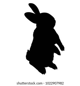 Silhouette rabbit, vector illustration