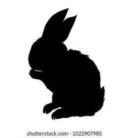 Silhouette rabbit, vector illustration