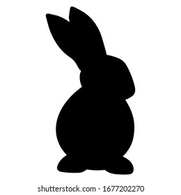 Silhouette of rabbit. Vector illustration