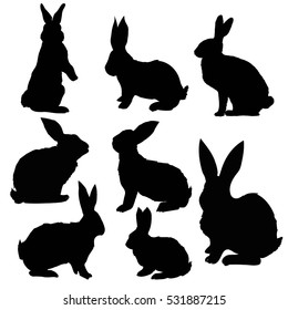 Silhouette Rabbit Vector Illustration Stock Vector (Royalty Free) 531887221