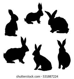 Silhouette Rabbit Vector Illustration Stock Vector (Royalty Free) 531887221