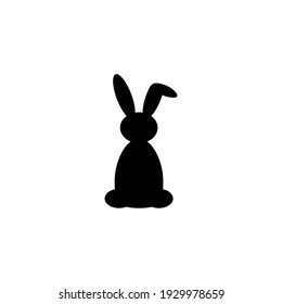 silhouette rabbit vector illustration black on white