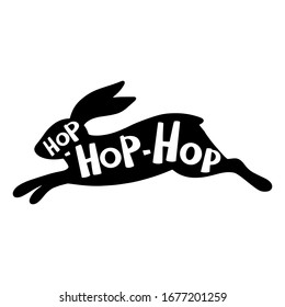 Silueta de conejo. Ilustración vectorial. Tipografía 