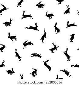 silhouette rabbits pattern