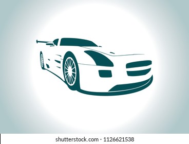 silhouette racing car. tuned Mercedes.