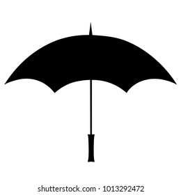 silhouette from rain umbrella side view.  vector illustration