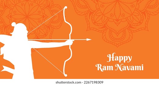 Silhouette ram navami Festival horizontale Banner Illustration