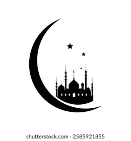Silhouette of ramadan kareem background