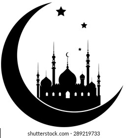 Silhouette of Ramadan Kareem background