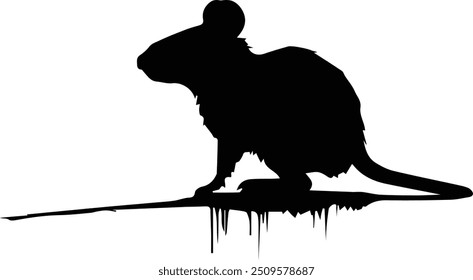 Silhouette of a rat - Mouse silhouette	