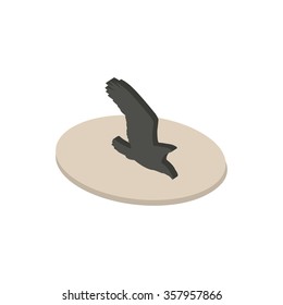 silhouette of a raven in isometric design