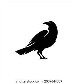 silhouette Raven vector logo icon