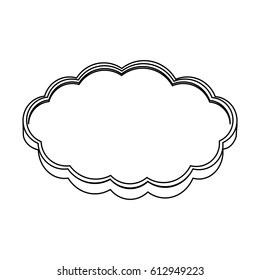 silhouette realistic cloud in cumulus shape vector illustration