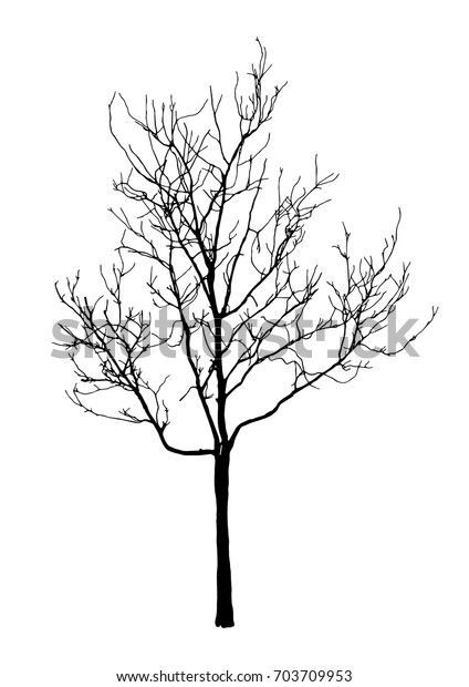 Silhouette Realistic Dead Tree Halloween Decoration Stock Image