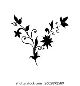 silhouette a realistic floral corner