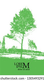 silhouette of realistic trees
