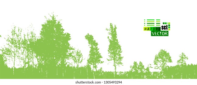 silhouette of realistic trees