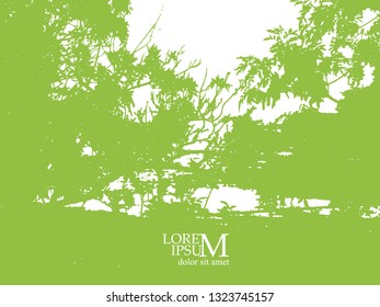 silhouette of realistic trees