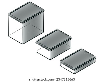 Silhouette Rectangular Food Plastic Meal Box