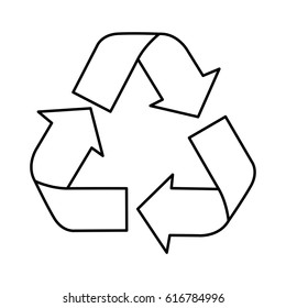 silhouette recycling symbol with arrows vector illustration