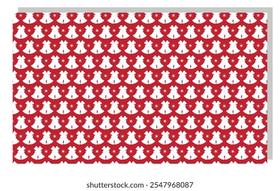 Silueta de patrón de campana roja para diseño de Vector de fondo de Navidad
