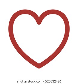 silhouette red heart design icon