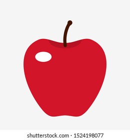 silhouette red juicy apple in a flat style. vector illustration isolated on white background.