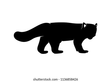 silhouette red panda on white background